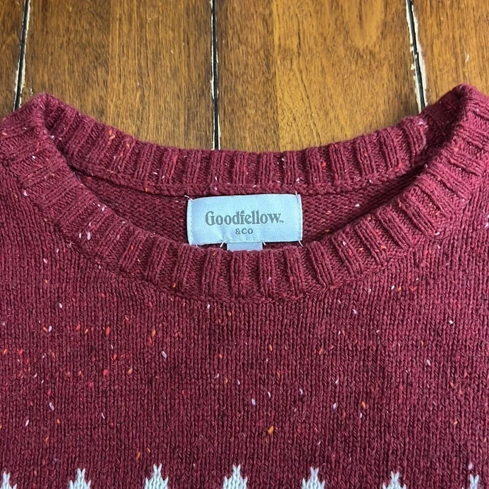 SOLD MERCARI Goodfellow & Co. Fair Isle Sweater Maroon Medium - Picture 10 of 10